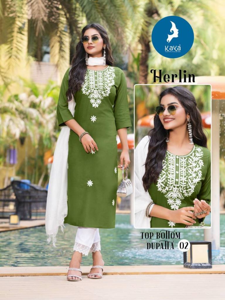 Kaya Herlin Kurti Bottom With Dupatta