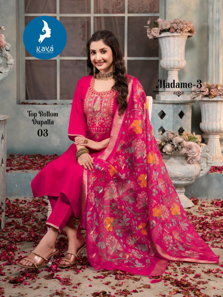 Kaya Madame Vol 3 Kurti Pant And Dupatta