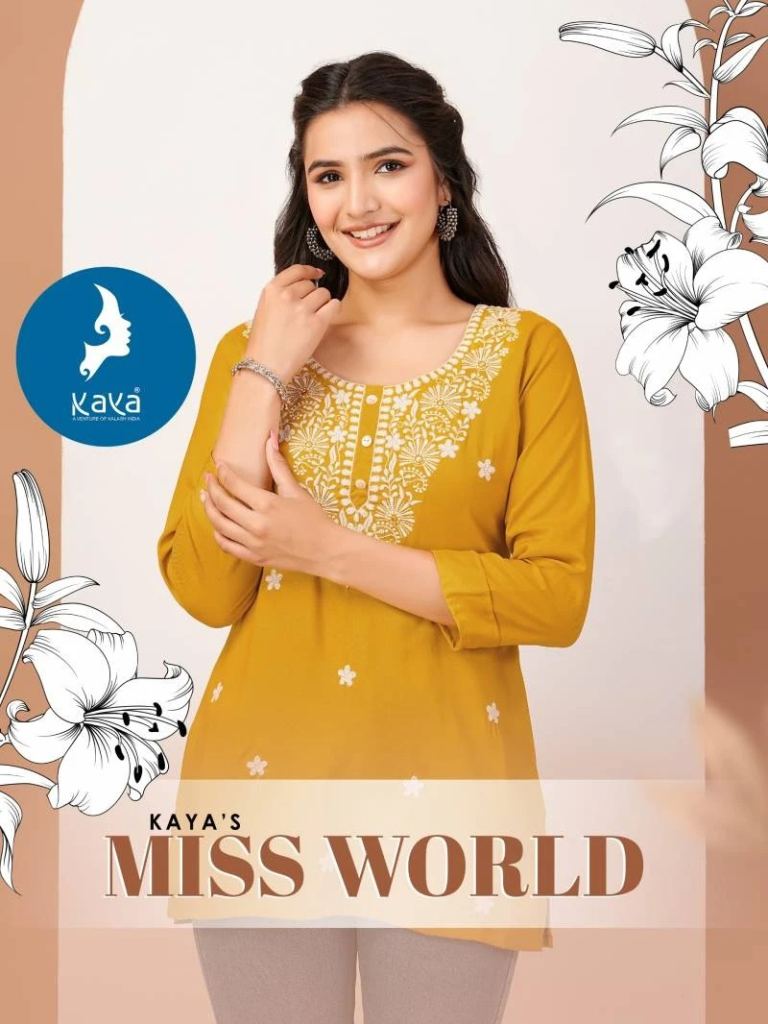 Kaya Miss World Rayon Short Western Tops