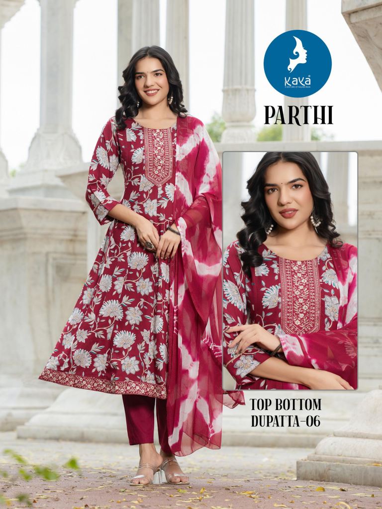 Kaya Parthi Printed Kurti With Bottom Dupatta
