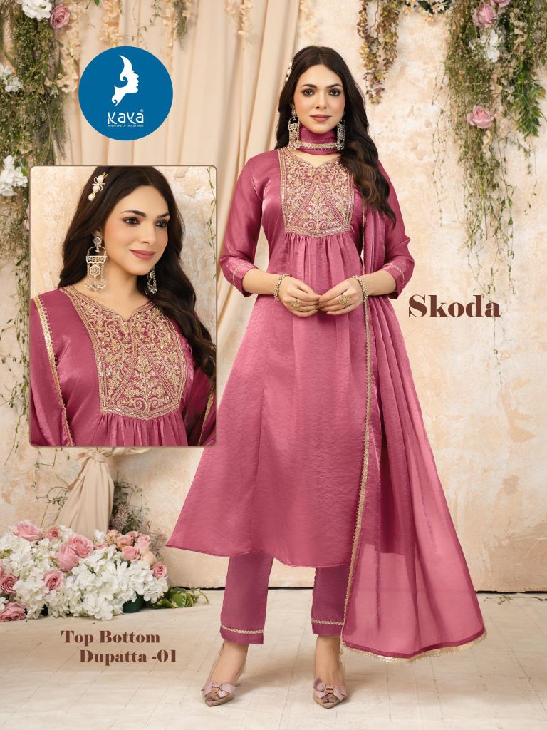 Kaya Skoda Festival Wear Kurti Pant And Dupatta