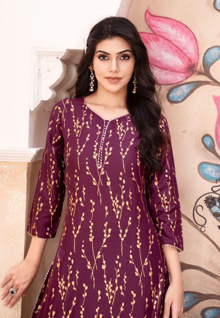 Kayra Rayon Foil Printed kurti With Palazzo