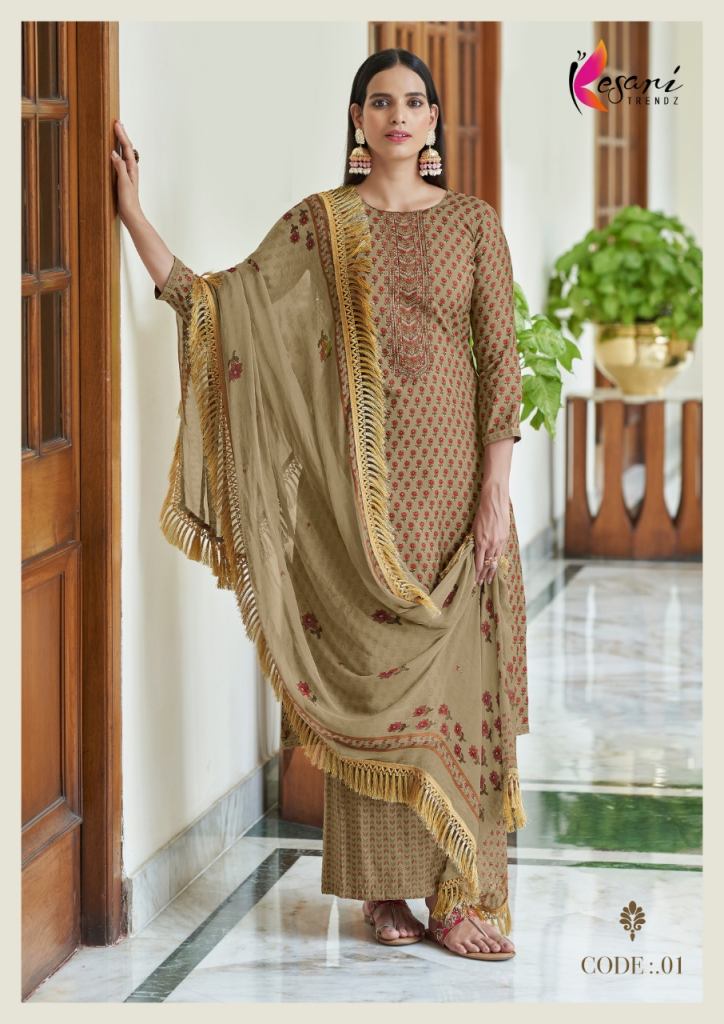 Kesari Izhar Modal Silk with Self Embroidered Designer Salwar Suit Collection