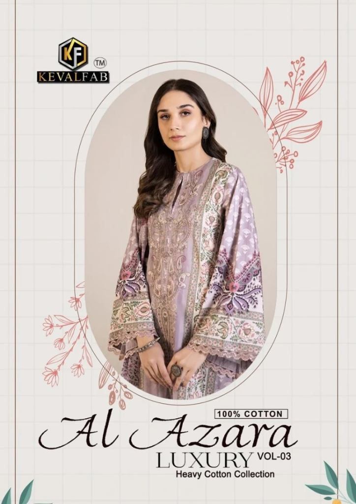 Keval Al Azara Vol 3 Heavy Lawn Cotton Dress Material