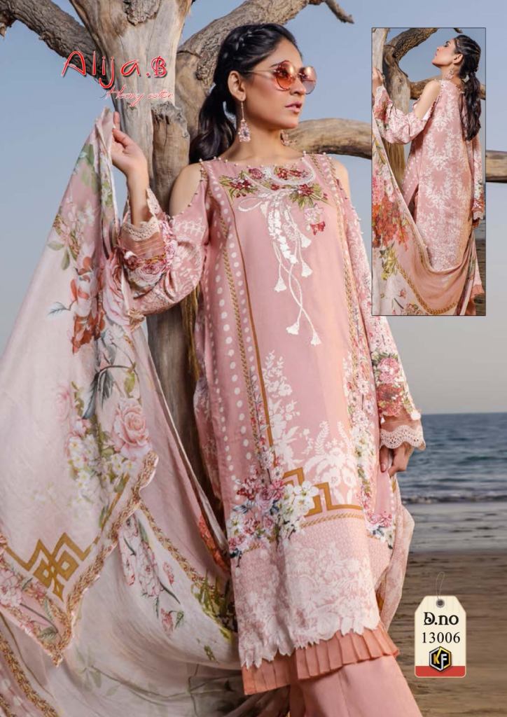 Keval Alija B 13 Printed Karachi Cotton Dress Material