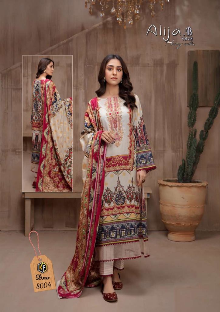 Keval Fab  Alija B  Vol 8  Karachi Cotton Suits Low Rate Wholesale 2021