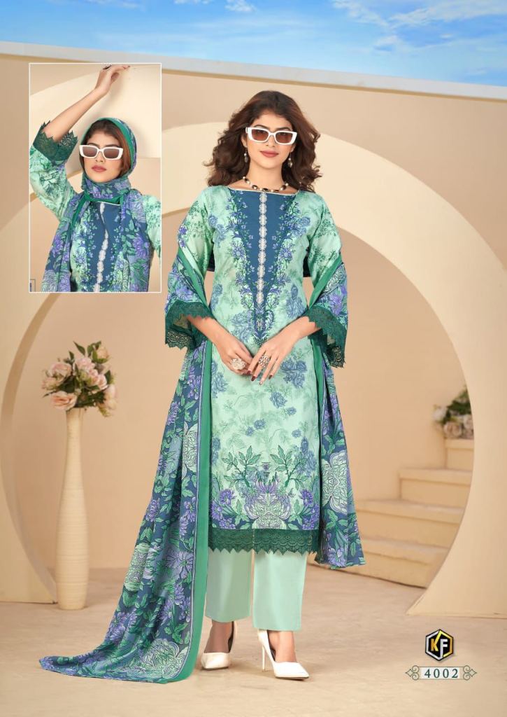 Keval Jazmin Vol 4 Cotton Embroidered Work Dress Material