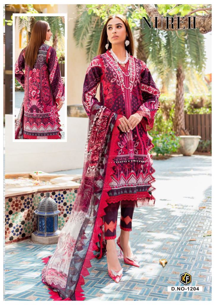 Keval Nureh Vol 12 Casual Wear Karachi Style Cotton Dress Material Collection