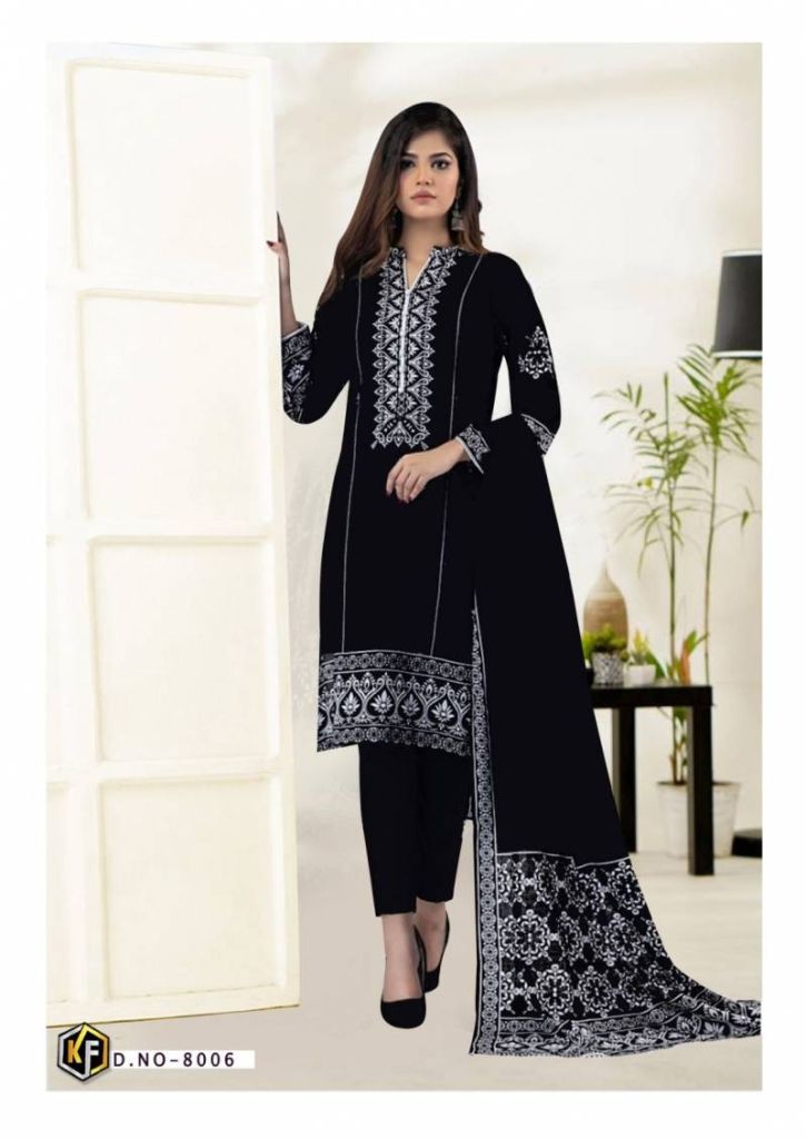 Keval Roha Black And White Vol 8 Printed Dress Material