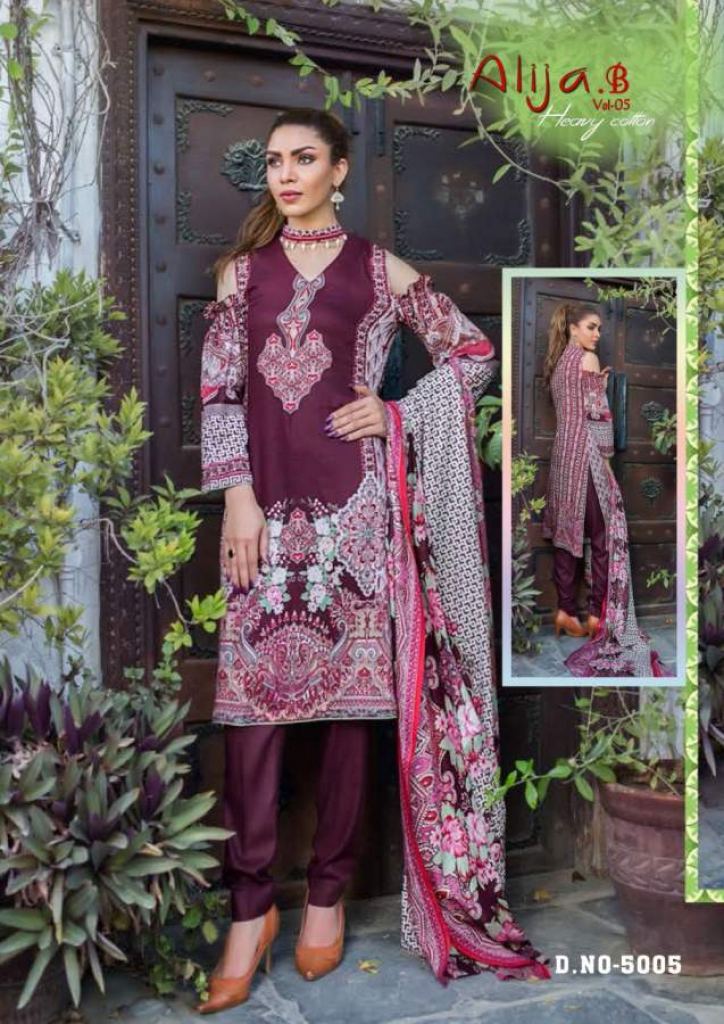 Keval  presents Alija b vol 5  Karachi Dress Material