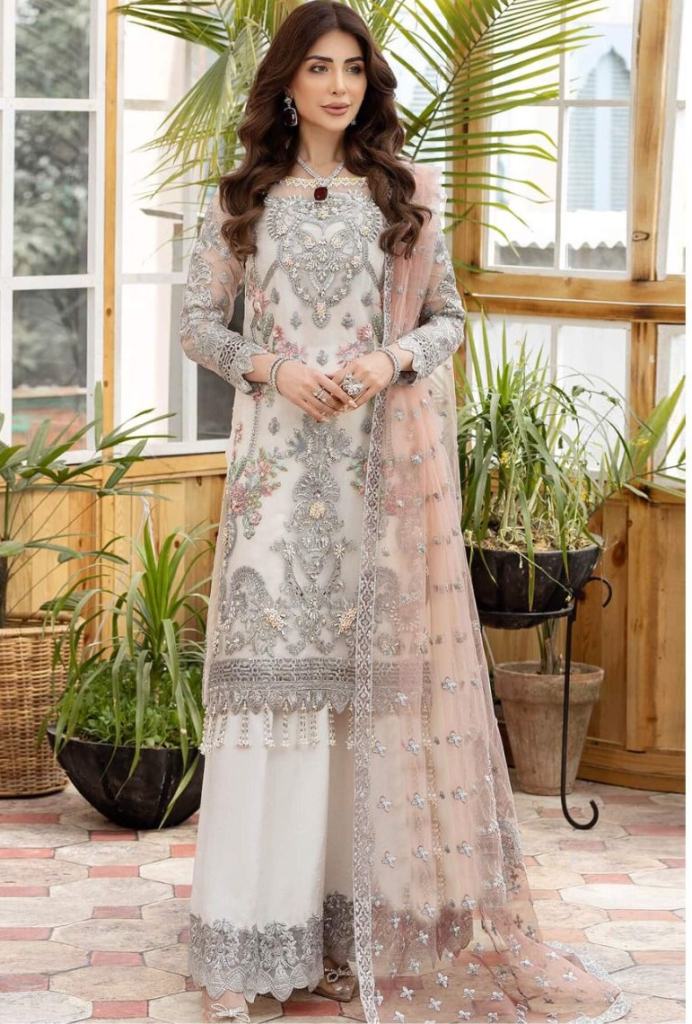 Kf 149 Net Embroidery Pakistani Salwar Kameez Collection