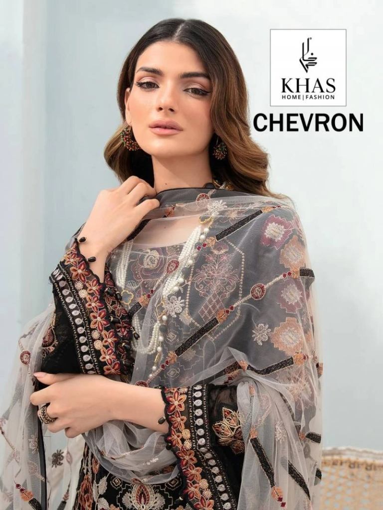 Khas Chevron Faux Georgette Pakistani Salwar Suits