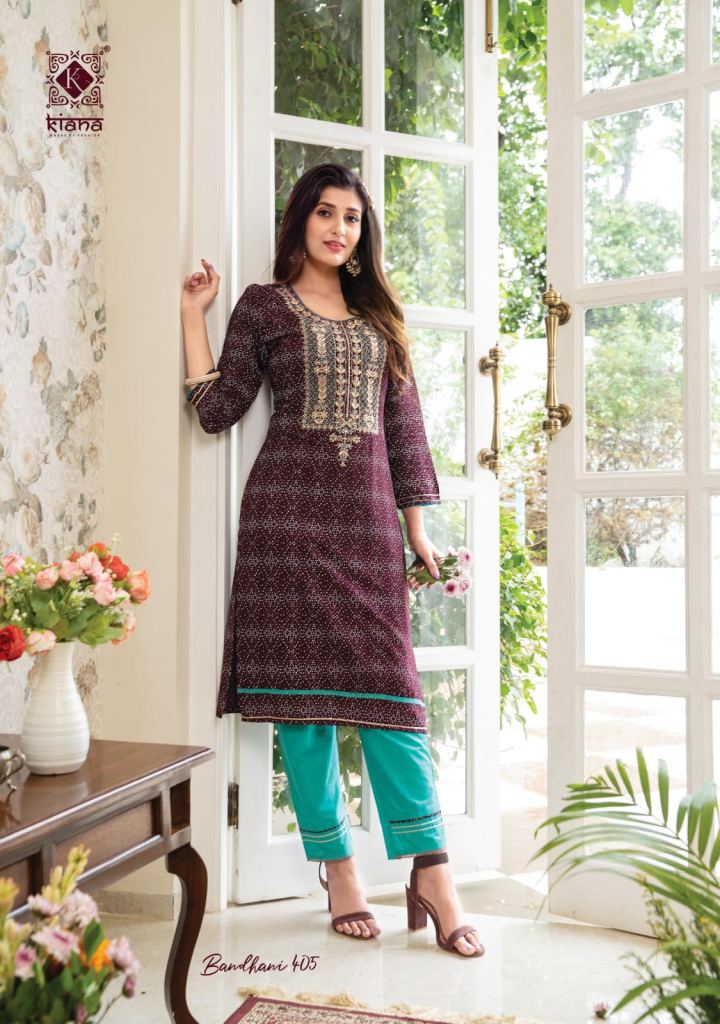 Viyaa designer new bandhej vol 1 pure rayon printed anarkali Kurti  collection wholesaler price in India