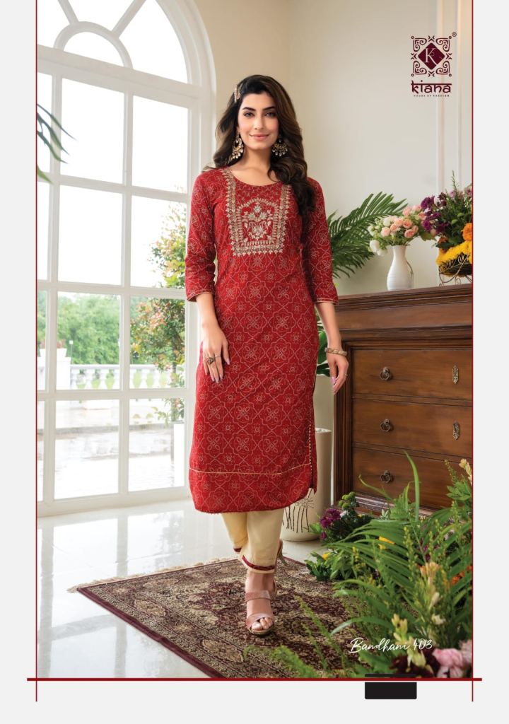 Traditional Bandhej Kurti at Rs 365 | Sumel Business Park -2 | Ahmedabad |  ID: 23951842230