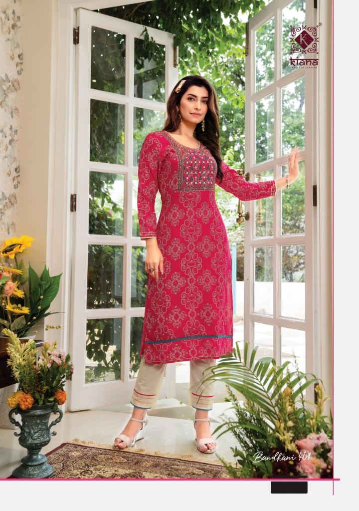 Red hand dyed bandhani kurti by Athira Designs | The Secret Label