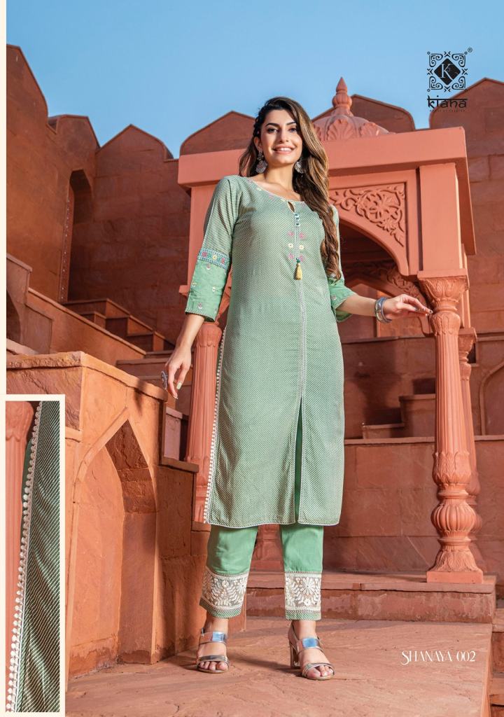 Kiana Shanaya Designer Ethnic wear Cotton Kurtis With Bottom collection 