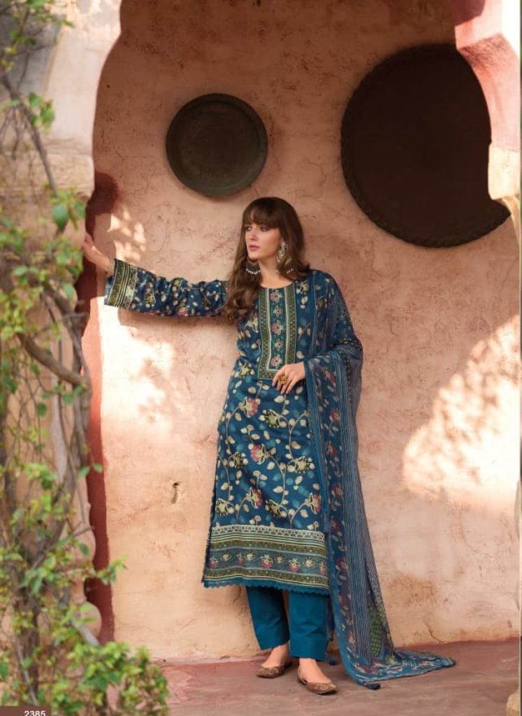 Kilory Kalamkari Digital Foil Print With Work Salwar Kameez