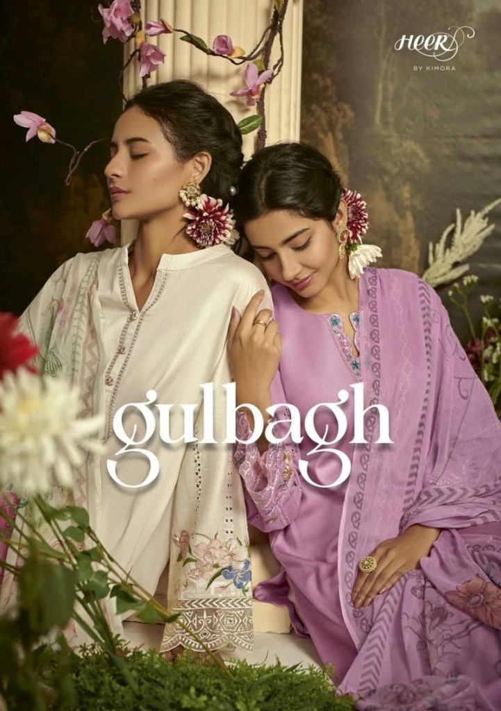 Kimora Heer Gulbagh Satin Cotton Dress Material