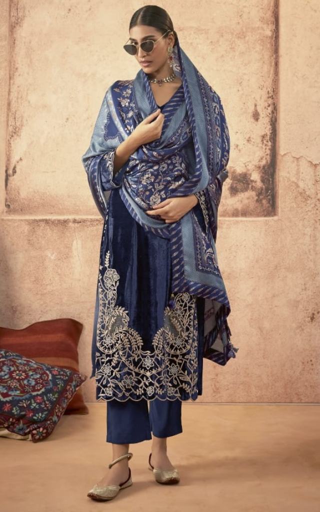 Kimora Heer Libaas E Ishq Winter Wear Pure Velvet Embroidery Salwar Suits