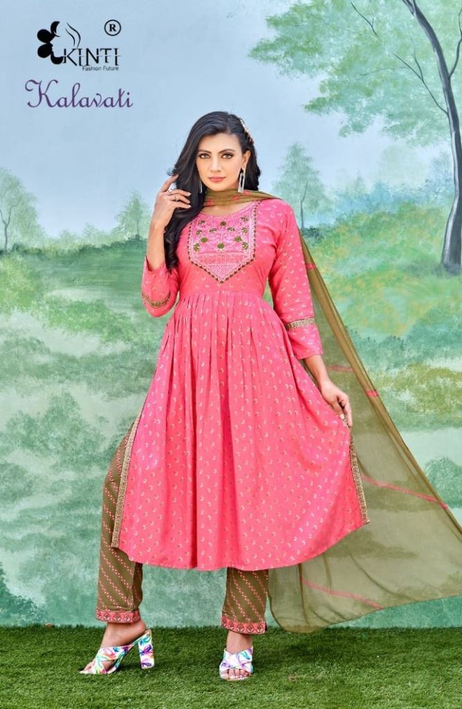 Kinti Kalawati Nyra Cut Kurtis With Bottom Dupatta Collection