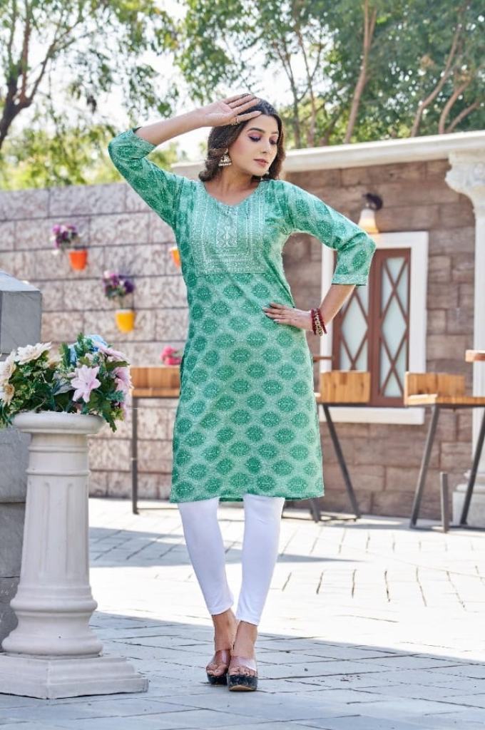 Kinti Lemon Vol 3 Rayon Embroidery Kurti Collection