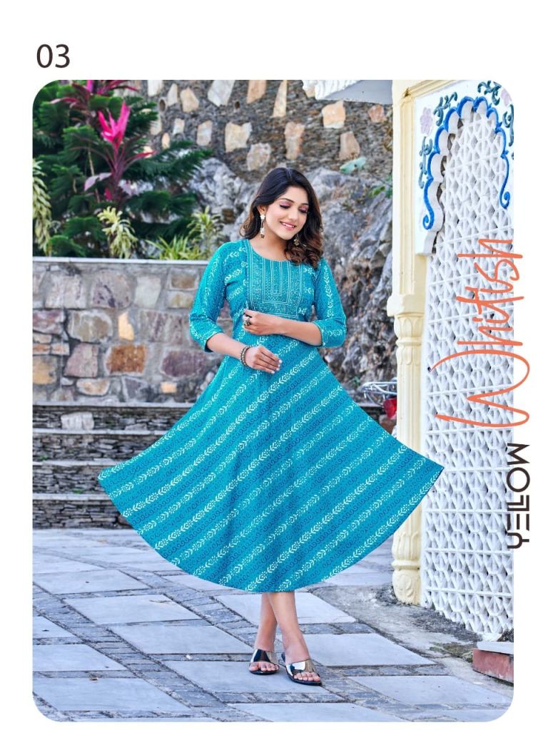 KASHISH VOL 01 TRENDY LAUNCH LATEST COLLECTIONS ANARKALI FOIL PRINTED UMBRELLA  KURTI - Reewaz International | Wholesaler & Exporter of indian ethnic wear  catalogs.