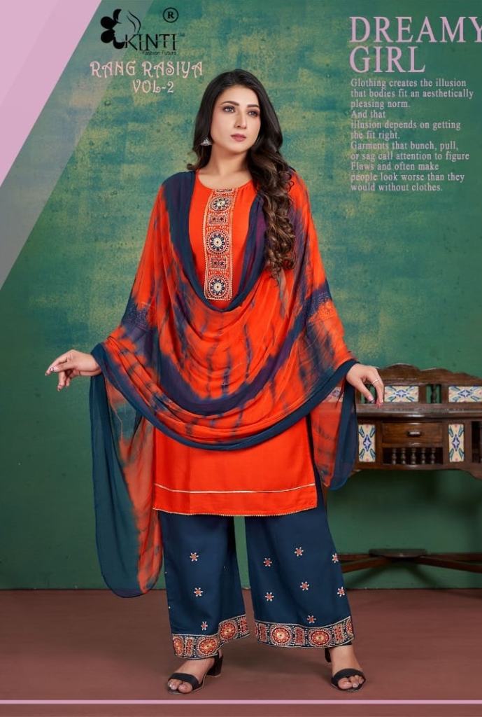 Kinti Rang Rasiya Vol 2 Fancy Kurtis With Bottom Dupatta collection 