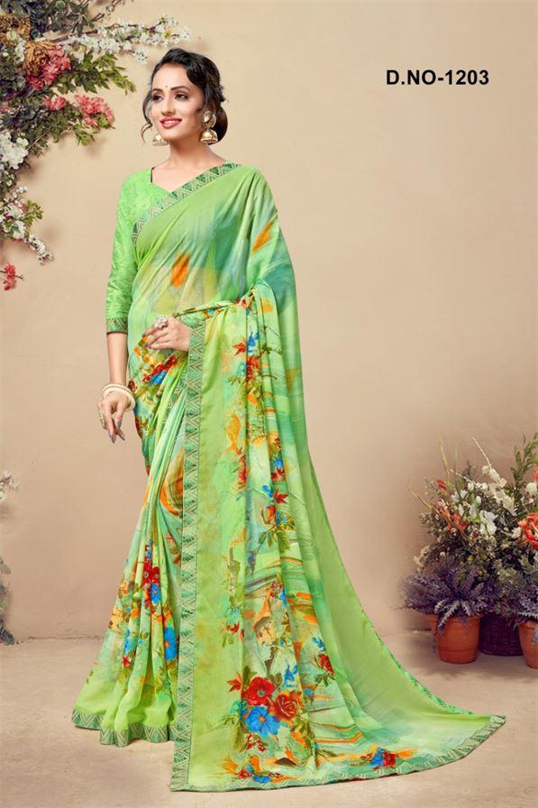 Kodas Present Shadow Printed Georgette Running Wear Saree Collection