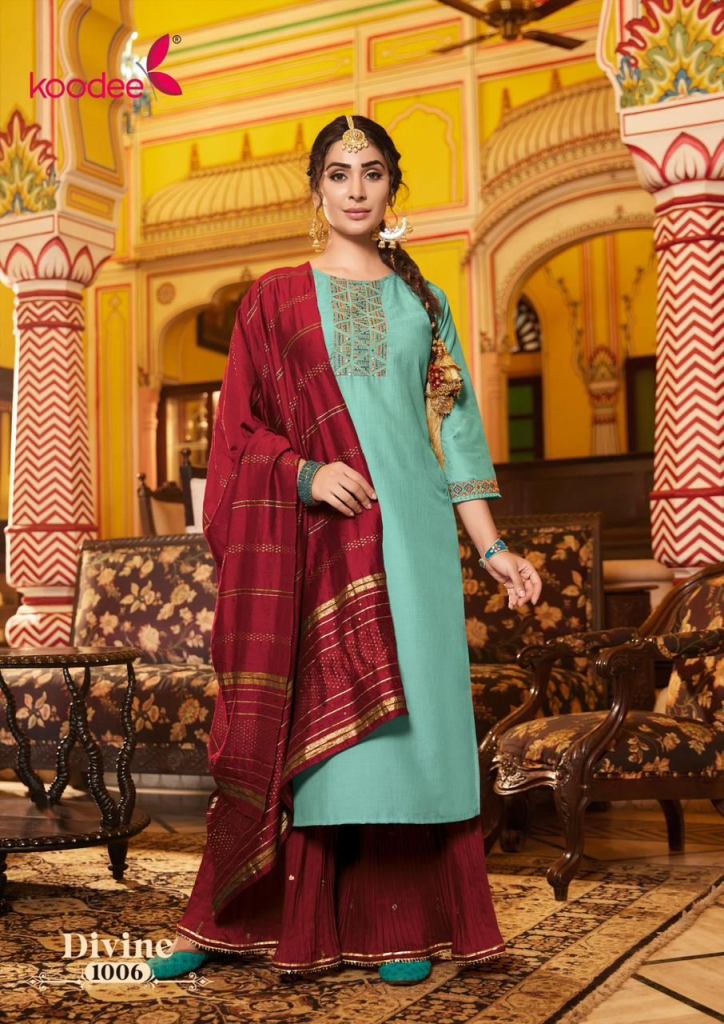 Koodee Divine Traditional Style Kurtis With Bottom Dupatta Collation