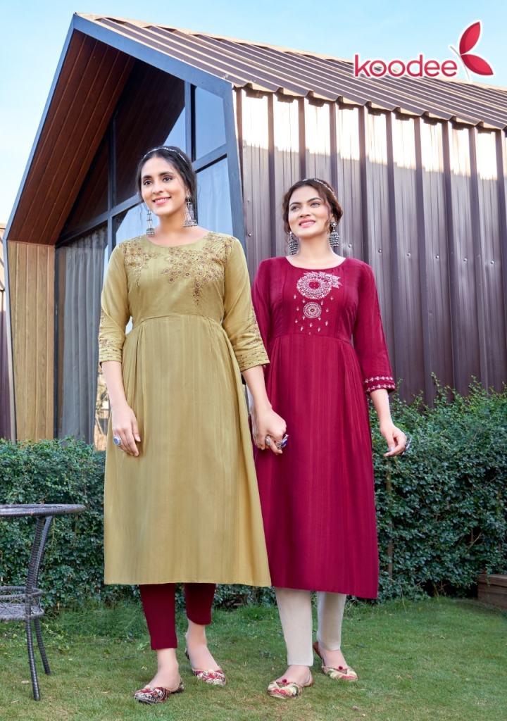 Koodee Morni Vol 1 Nayra Cut Designer Kurtis Collection