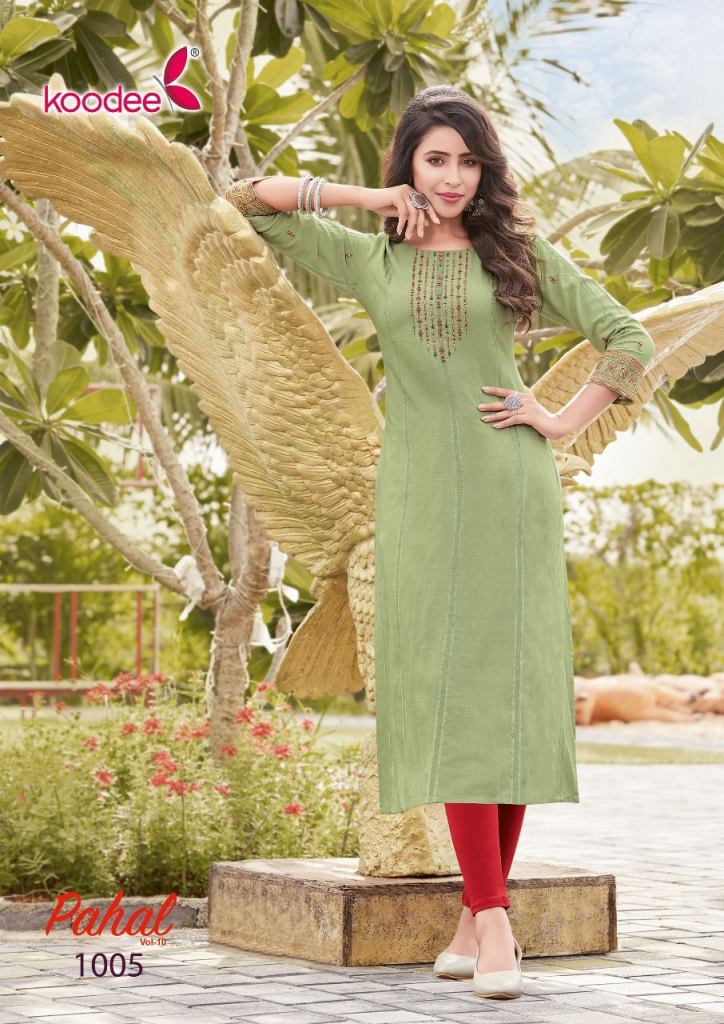 Koodee Pahal Vol 10 Viscose  Khatli Work Designer Straight Cut Daily Wear Collection