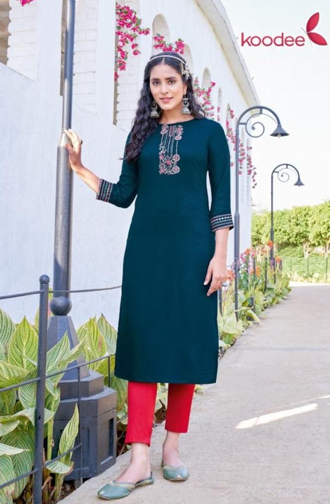 Koodee Raas Vol 1 Party Wear Rayon Embroidery Kurti Collection