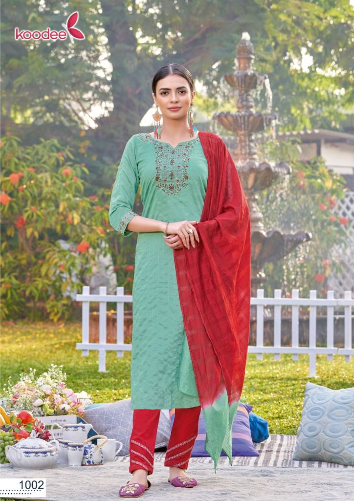 Koodee Riya vol 3 Viscose Embroidery Work Ready Made