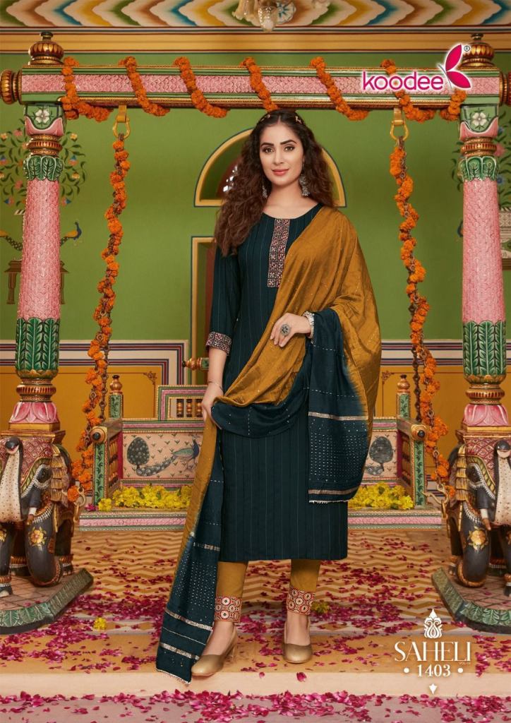 Koodee Saheli vol 14 Viscose Embroidery Khatli Work Festive Wear Ready Made Collection