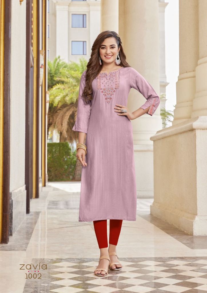 Koodee Zavia vol 1 Viscose Embroidery Designer Kurtis Collection