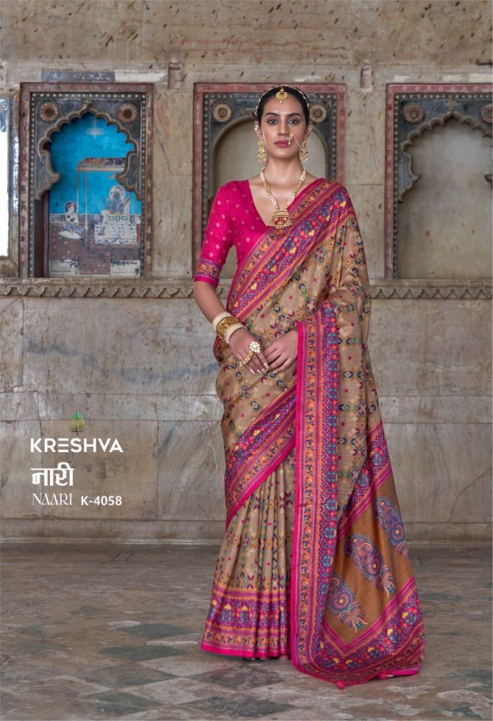 Kreshva Naari Pv Wedding Wear Printed Saree
