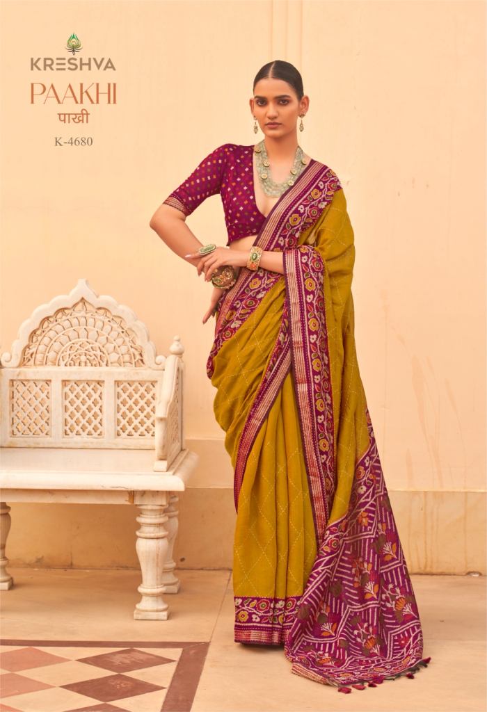 Kreshva Paakhi Katha Work Saree