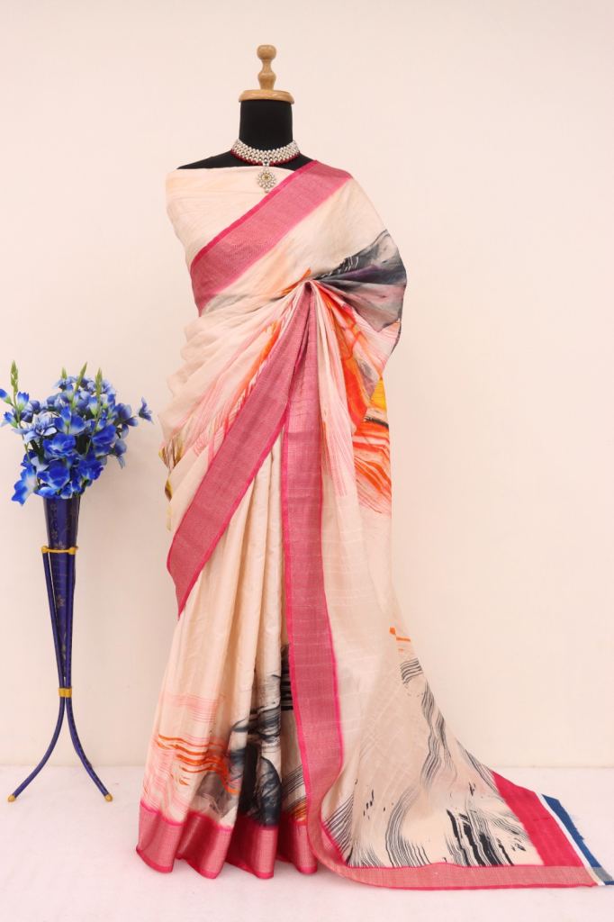 Krisha Jalpa Sarees Lichi Jacquard Silk Saree 