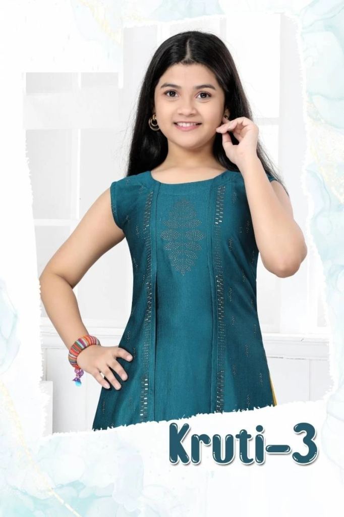 Kruti Vol 3 Kids Wear Kurti Skirt With Dupatta Collection