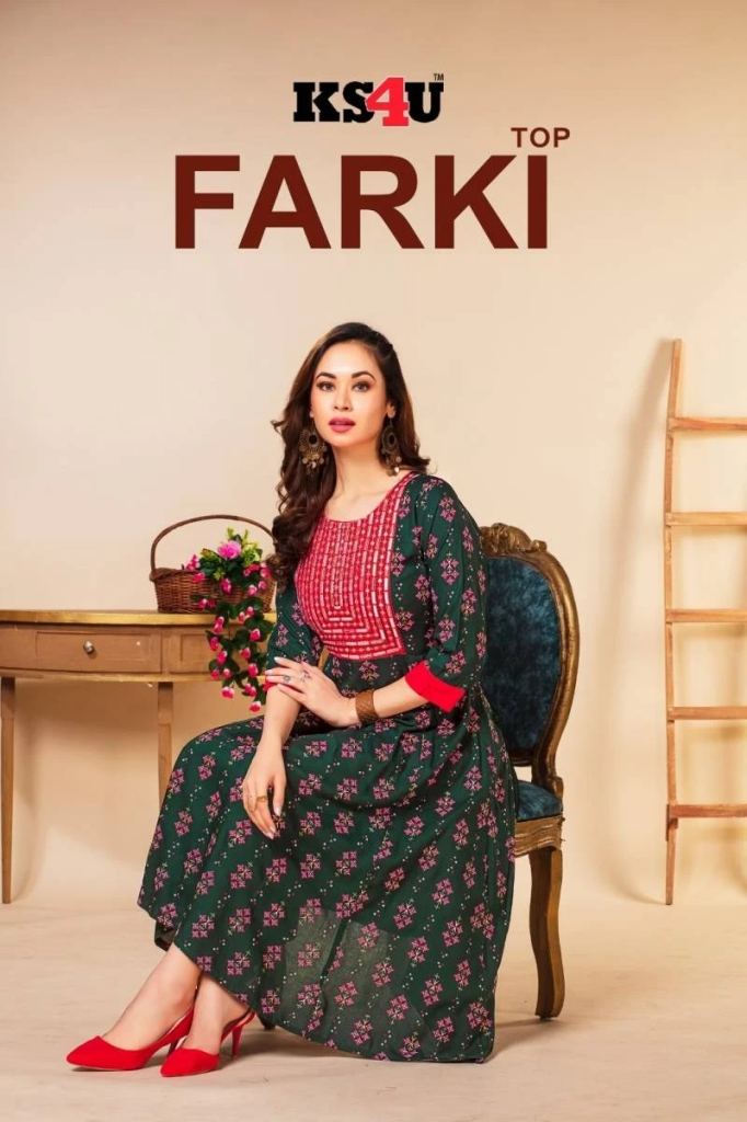 Ks4u Farki Liva Rayon Anarkali Kurti Collection