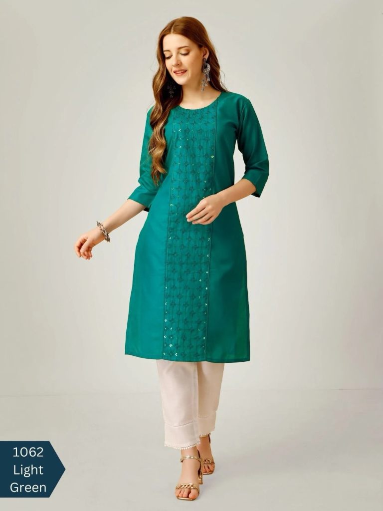 Kurti Set 1062 Embroidery Work Kurti With Bottom