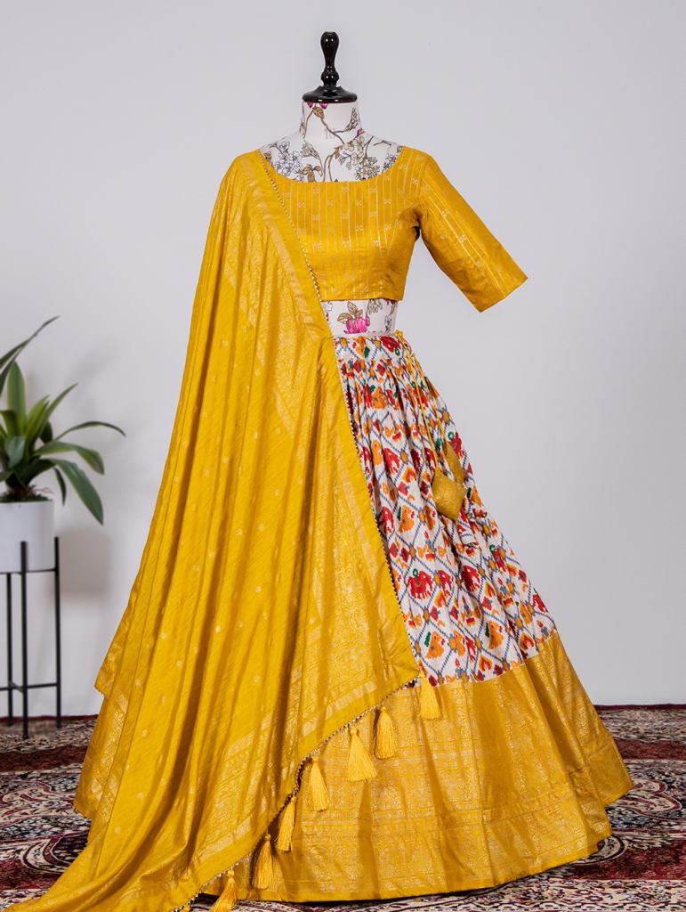 LNB Dola Silk Beautiful With Pretty Patola Prints Traditional Lehenga Choli 