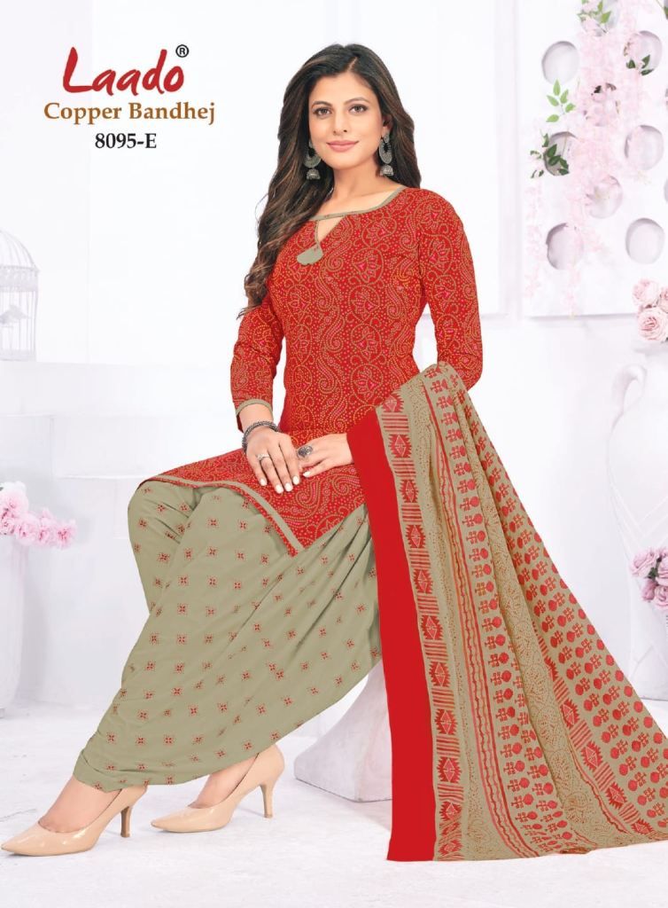 Laado Copper Bandhej 8095 Regular Dress Material Collection