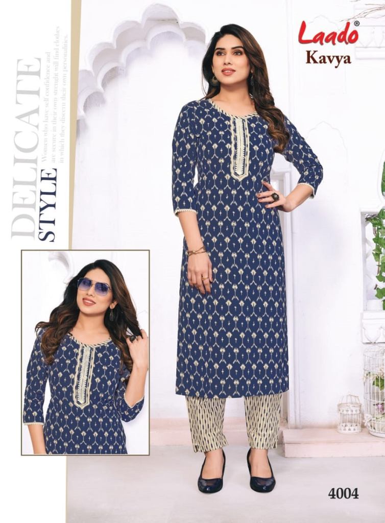 Laado Kavya Vol 4 Daily Wear Cotton Printed Kurti With Bottom