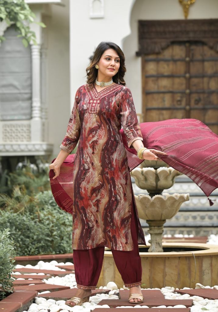 Label Khoj Modal Silk Vol 1 Kurti Bottom With Dupatta