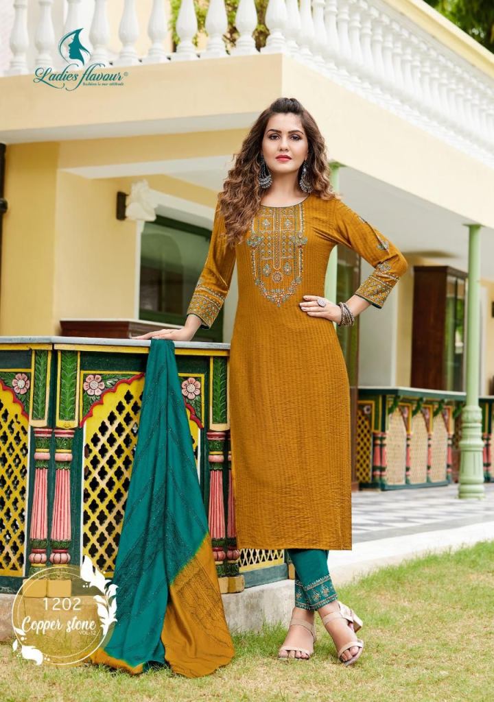 Pista Green Brocade Square Neck Straight Kurti with Pants and Stone Du –  anokherang