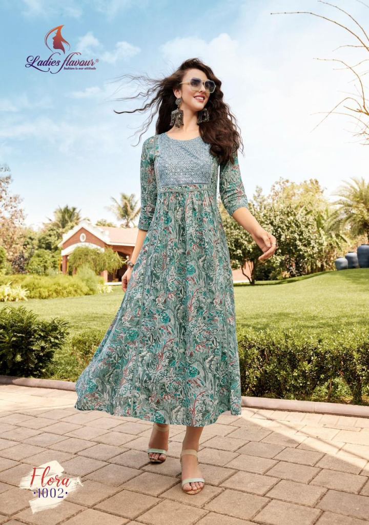 Leela Hit Long Gown Kurti With Fancy Button In Pink Color