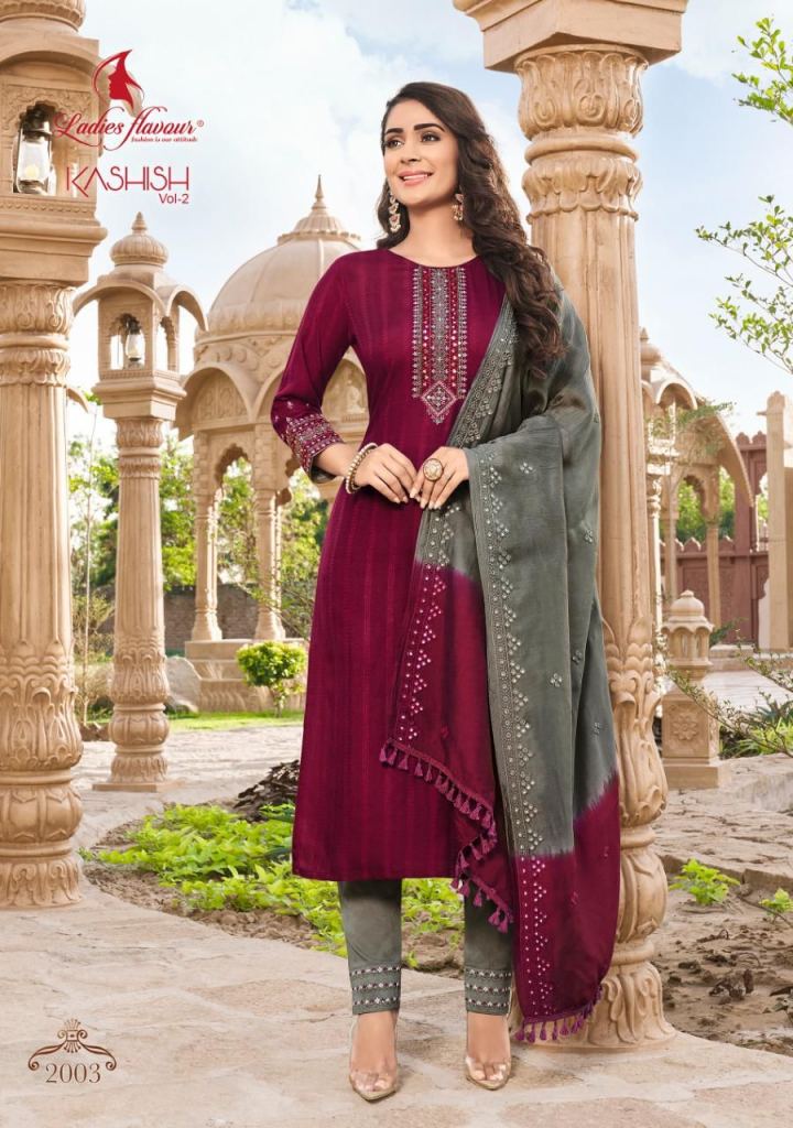 Ladies Flavour Kashish Vol 2 Catalog Ethnic Wear Readymade Top Bottom With Dupatta