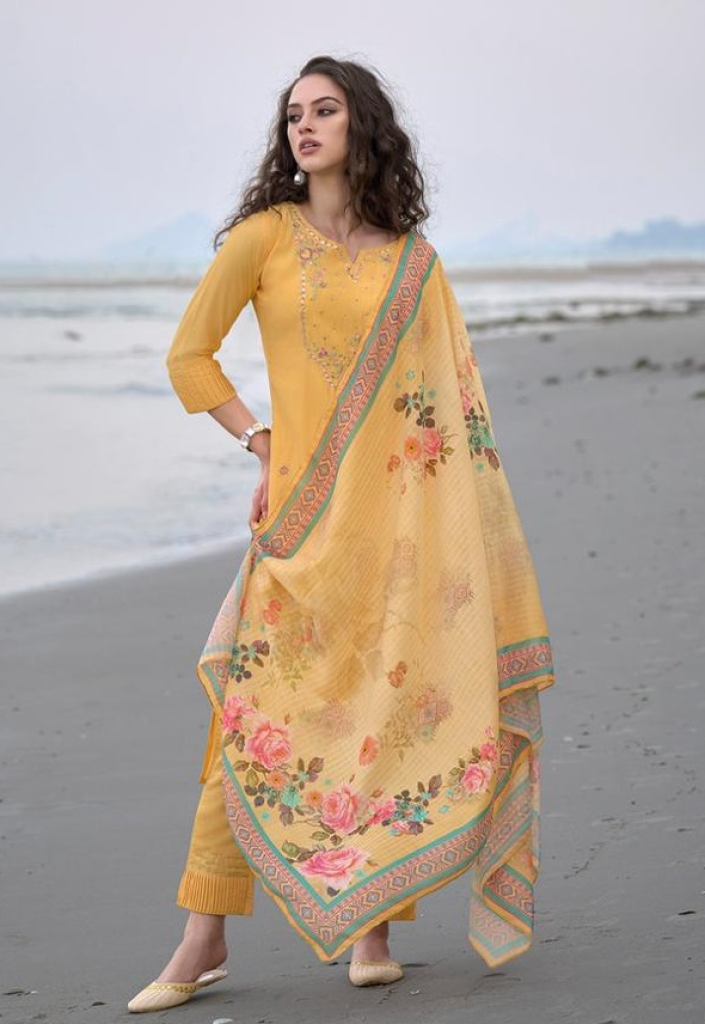 Ladies Flavour Mirza Festive Wear Chanderi Kurti Bottom With Dupatta