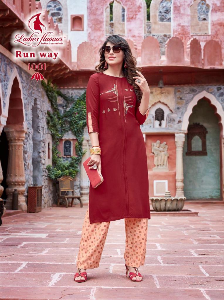 Ladies Flavour Presents  Runway  kurti with Bottom collection 
